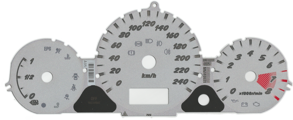 Scanned graphic layer of turbo trim level gauges